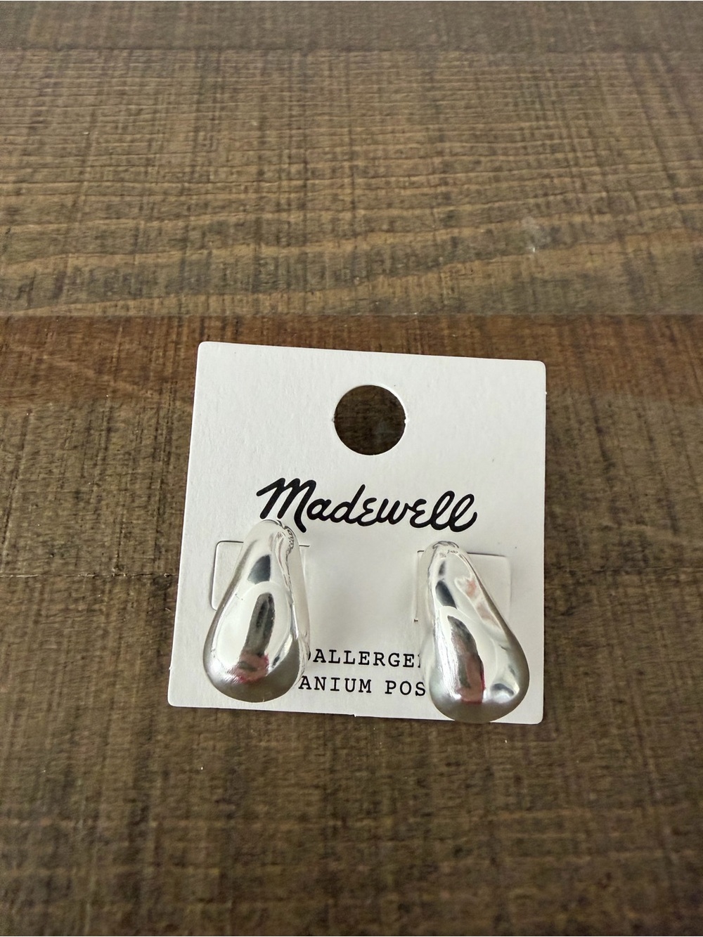 Madewell Teardrop Earrings Polished Silver
